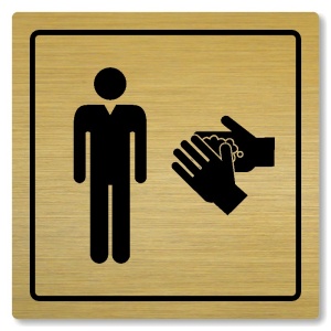 WC muži, 100x100mm, zlatá, Arizona